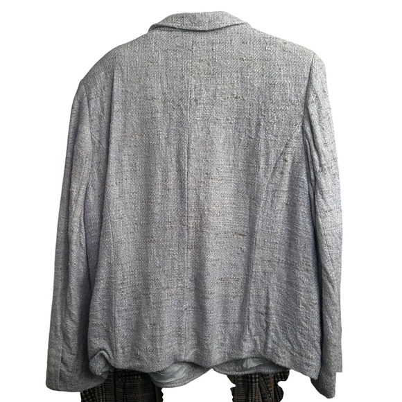 BASLER Black Label Light Blue Tweed Silk Blazer Jacket Women's EU 46 US Size 14 - Picture 3 of 10